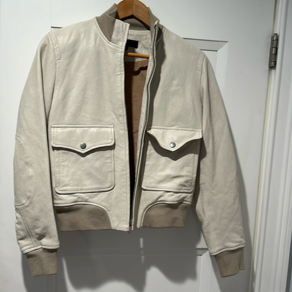 Rag & Bone Lamb Leather Bomber Jacket